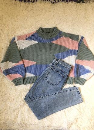 Вінтажний оверсайз светр, розмір xs