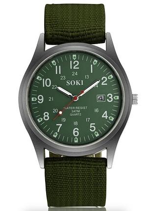 Класичний кварцевий чоловічий армійський годинник relogios mas хакі