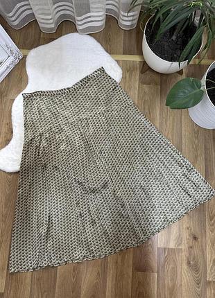 Жіноча атласна спідниця міді 💚🤍