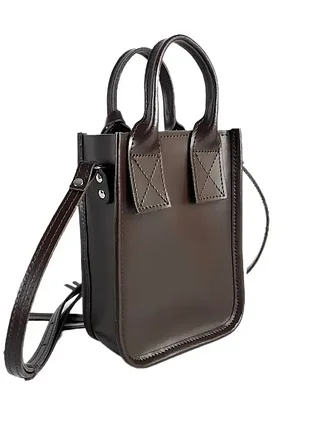 Сумка жіноча "амелі"" натуральна шкіра, темно-коричнева матова