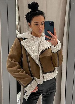 Дубленка женская короткая крутая моделька
