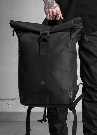 Чоловічий повсякденний рюкзак роллтоп шкільний without з принтом rose black