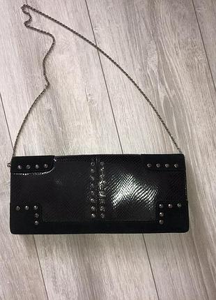 Клатч шкіра замша