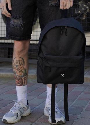 Чоловічий повсякденний рюкзак шкільний without compact з принтом plane black