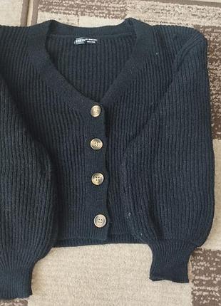 Черная кофта на пуговицах от shein