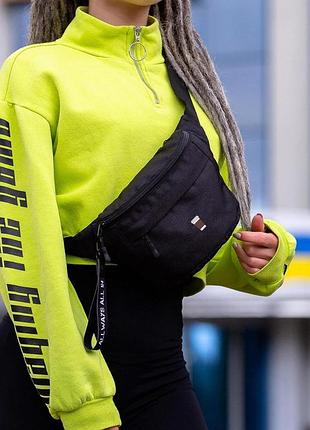 Жіноча сумка бананка барсетка через плече without з принтом coffee black