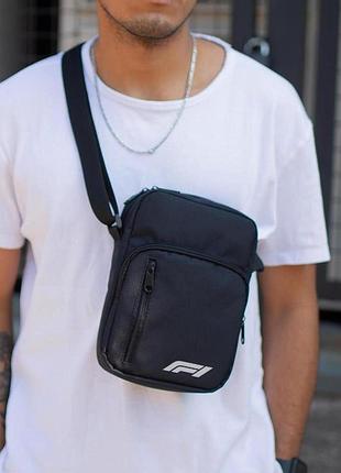 Чоловіча сумка месенджер барсетка через плече without з принтом f1white black