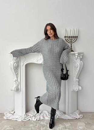 Платье вязаное зимнее оверсайз