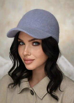 Вязаная кепка из ангоры 8 цветов 785ла