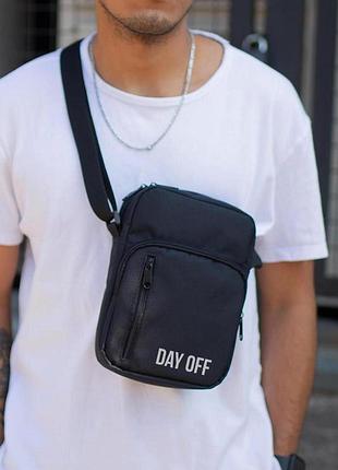 Чоловіча сумка месенджер барсетка через плече without з принтом dayoff black