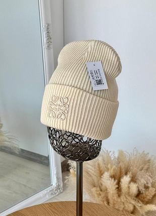 Женская шапка loewe оверсайз двойная с отворотом