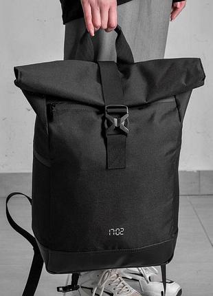 Жіночий повсякденний рюкзак роллтоп шкільний without з принтом 1702 black