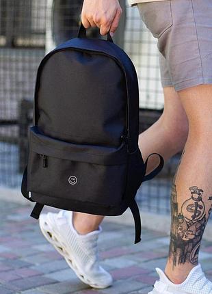 Чоловічий повсякденний рюкзак шкільний without з принтом smile black