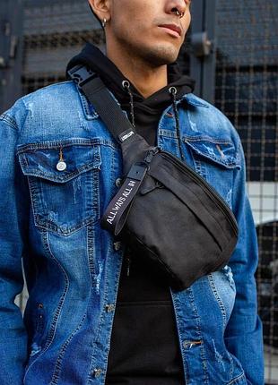 Чоловіча сумка бананка барсетка через плече without basic black
