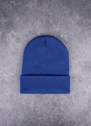 Шапка s podvorotom v rubchik синій
