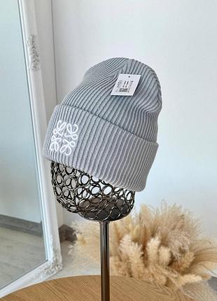 Женская шапка loewe оверсайз двойная с отворотом