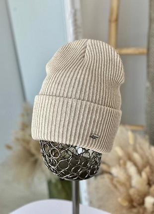 Шапка женская jk🌷оверсайз 👍 двойная с отворотом
