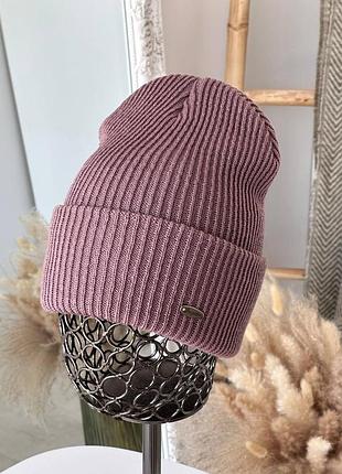 Шапка женская jk🌷оверсайз 👍 двойная с отворотом