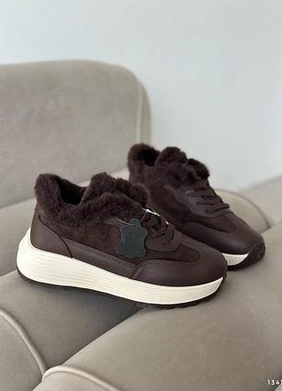 Кросівки утеплені хутром натуральна шкіра