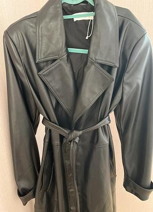 Пальто reserved з еко шкіри