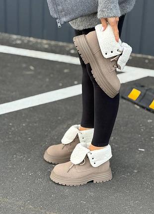 Натуральная замша + мех!!️ женские утепленные ботинки на меху