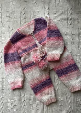 Вʼязаний ромпер для дівчинки 0-3 міс.