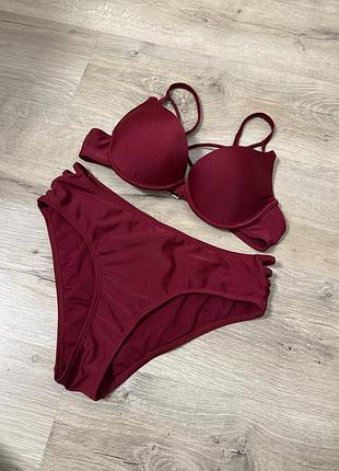 🍓раздельный купальник лиф на ружье-ап и высокие плавки sinsay 10/m чашка в-с
