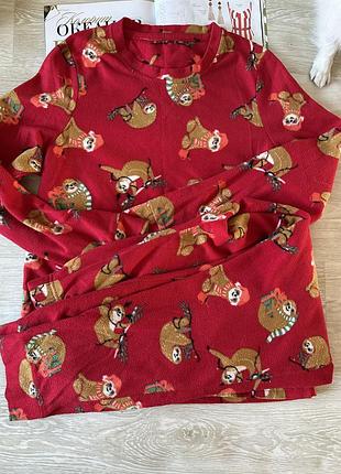 Красная флисовая пижама