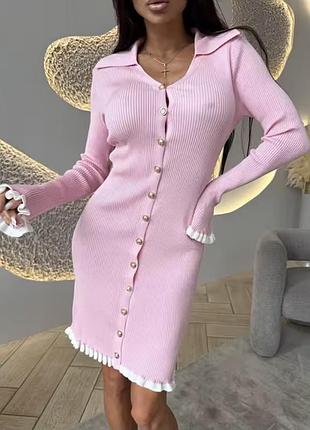 Платье в рубчик,вязанное,трикотажное