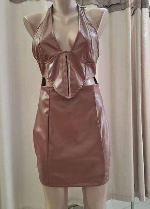 Сарафан из экокожи