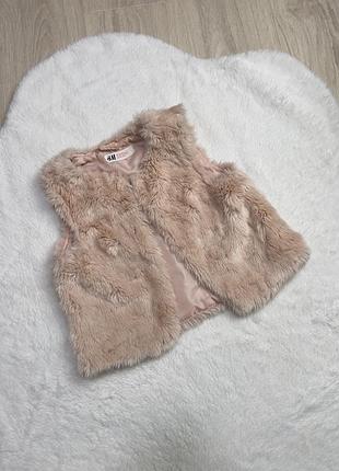Рожева жилетка зі штучного хутра h&m