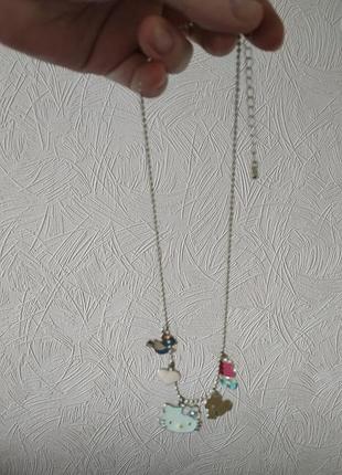 Колье с героями хеллов котти, бижутерия для девочки, 40 см.