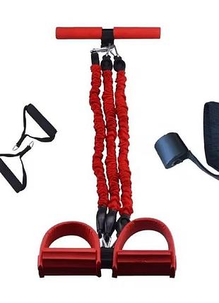 Тренажер эспандер многофункциональный для фитнеса,красный