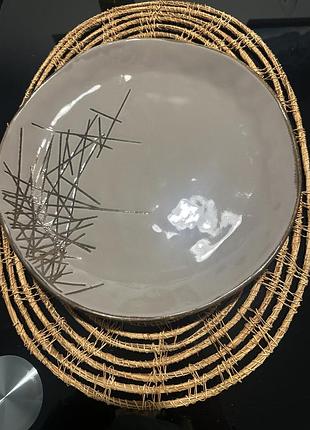 Тарелка керамическая кактус