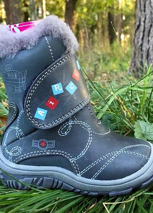 Зимові шкіряні черевики flamingo 21 розмір 13,5 см