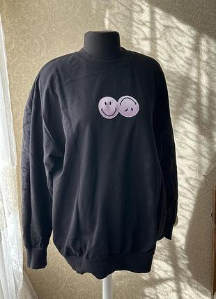 Світшот оверсайз зі смайликами, розмір l