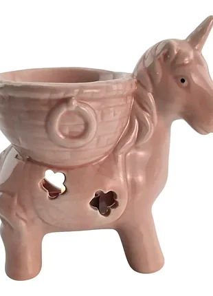 Аромалампа керамическая розовая "единорог" (11х11х6,5 см)