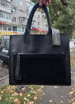 Сумка женская черная luck sherry's для документов