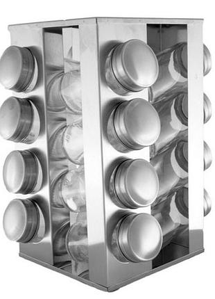 Набір для зберігання та подачі спецій unique un-1304 16 предметів, зручна баночка для спецій