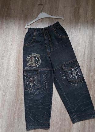 Модные широкие джинсы на резинке!! 6-7 лет..