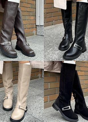 Сапоги женские демисезонные и зимние натуральные замша / кожа
