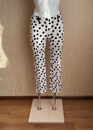 Marc cain, трикотажні штани з принтом вишні, р.n1