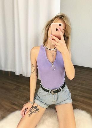 Майка топ з блискавкою