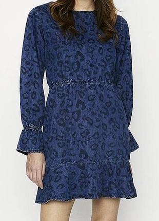 Джинсова сукня від oasis з леопардовим принтом