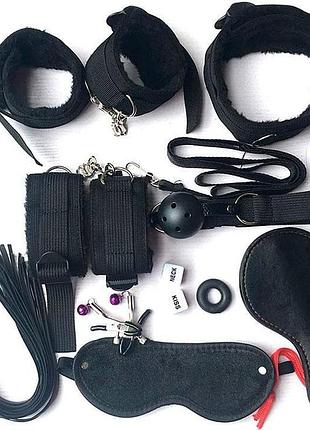 Комплект для bdsm игр на 10 педметов one size черный