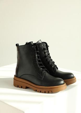 Черевики жіночі шкіра натуральна демісезон світла руда підошва v7-astr-77