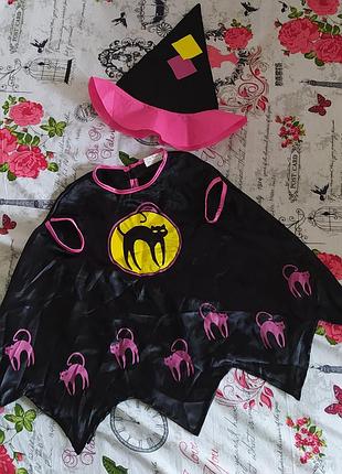 Костюм ведьмы, 3-4 года, плащ колдуньки, волшебницы, волшебства