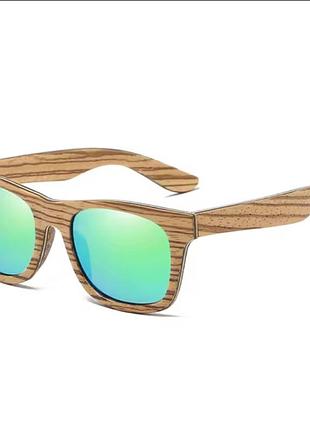 Зеркальные очки натуральные деревянные солнцезащитные очки ручной работы с поляризацией