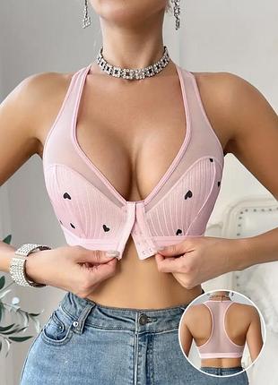 Рожевий топ, бюстгальтер