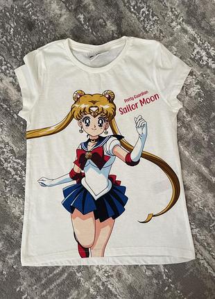 Літня футболка футболка сайлер мон на дівчинку 8 9 років 134см